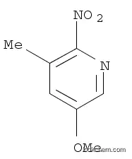 Molecular Structure of 1211584-24-5 (Pyridine, 5-methoxy-3-methyl-2-nitro-)